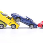 Car toys model a four car pileup accident